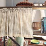 Sans marque Voile de rideau court - Habillage de fenêtre Valance - Intimité et décoration - Avec coulisse - 70x90 cm - Kaki clair