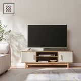 en.casa Tv meubel Ferrersp 140x40x45 cm eikenkleurig havermout en naturel