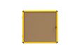 Bi-Office Showkast Ultrabrite - 1 x A4 - kurk prikbord, met geel aluminium frame