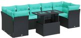 vidaXL 8-delige Dining Loungeset met Kussens Polyrattan Zwart