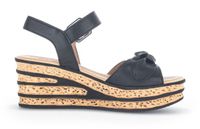 Gabor Sandales plates femme noir textile liège caoutchouc boucle 40