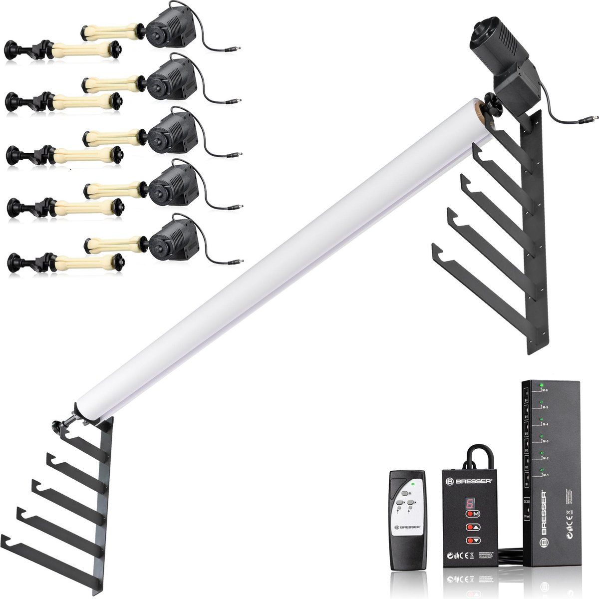 Bresser EBS-6 - Elektrisch achtergrondsysteem voor 6 rollen