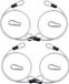 Unyqoos® set de 4 câbles de sécurité en fil d'acier inoxydable avec œillets et mousquetons, avec gaine en plastique – protection antivol pour vélos et meubles de jardin, 0,8 m x 3 mm