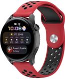 By Qubix - Sport Edition Siliconen band - Rood + zwart - Geschikt voor Xiaomi Mi Watch / Xiaomi Watch 2 / Xiaomi Watch S1 / S2 / S3 / S4 (47mm)