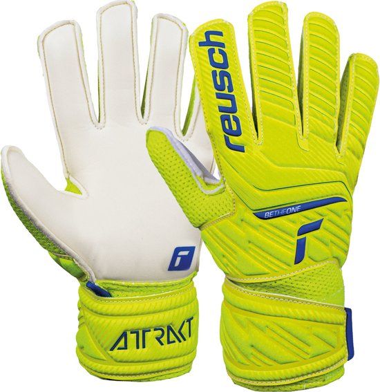 Reusch Attrakt Solid Junior - Keepershandschoenen - Maat 6 - Geel/Blauw