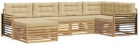 vidaXL - Hoek loungeset - 6 zitplekken - Wit en Beige - Polyester