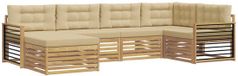 vidaXL - Hoek loungeset - 6 zitplekken - Wit en Beige - Polyester