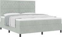 vidaXL Boxspringbed met matras, lichtgrijs, 180 x 200 cm, fluweel