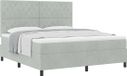 vidaXL Boxspringbed met matras, lichtgrijs, 180 x 200 cm, fluweel