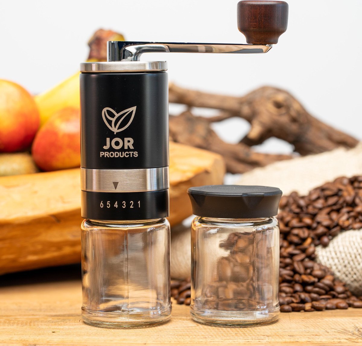 JOR Products Hand Koffiemolen - Handmatige - Keramische Koffiemaler - Koffiebonen - Manual Coffee Grinder