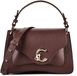 Coccinelle Leren schoudertas handtas C-Me Handbag Grained Leather Berry donkerpaars