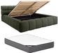 Vente-unique Lit avec rangement tissu vert 180 x 200 cm
