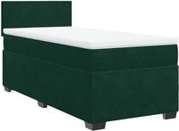 VidaXL Lit plateforme avec matelas, vert foncé, 90x200 cm, velours