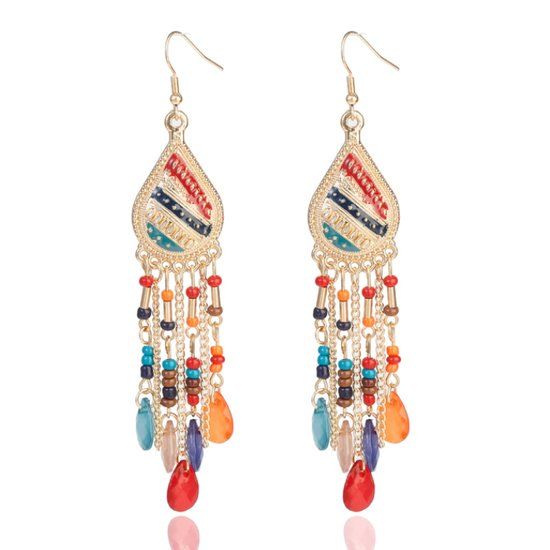 Deja Jewels Lookinggoodtoday Deja Druppelvormige Tassel Oorbellen - Kristal Multicolor