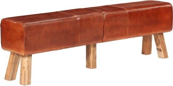 vidaXL Gymbok 160 cm echt leer bruin