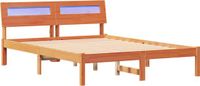 vidaXL Bedframe Wasbruin 140 x 190 cm Massief grenenhout
