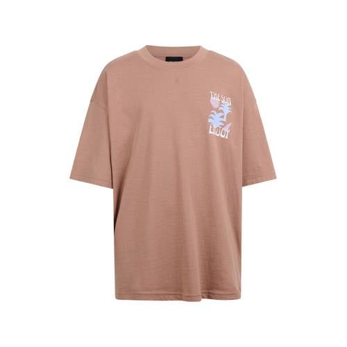 Shoeby T-shirt met backprint - lichtbruin