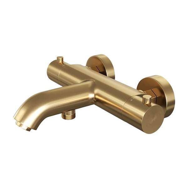 Brauer Gold Edition badthermostaat met omstel messing geborsteld goud 5-GG-041