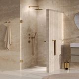 Brauer Void - Douchedeur - Helder Glas - 100 x 200 cm - PVD Goud Geborsteld