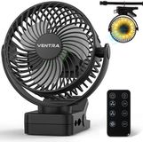 Ventra Draadloze Ventilator - Tafelventilator - 12000mAh - 19,5 x 17cm | LED verlichting, Hang/clip, Powerbankfunctie