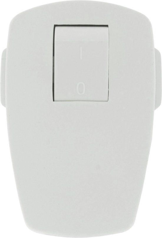 Stekker met randaarde en schakelaar - Wit