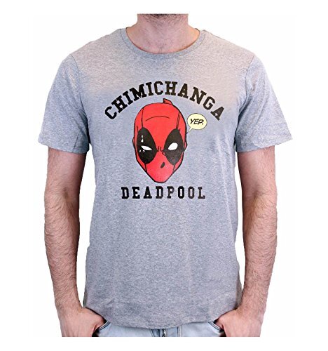 Marvel MEPOOLXTS035 DEADPOOL CHIMICHANGA T-shirt, Gris (Gris Mélange), XX-Large (Taille Fabricant: XXL)