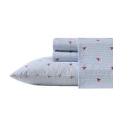 Nautica - Lakens voor kingsize bedden, beddengoed van perkalkatoen, sierlijk en fris, licht en ademend (Lobster Walk, kingsize bed)