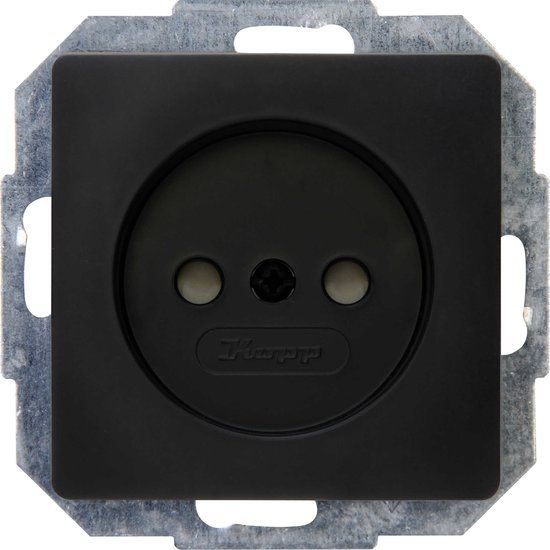 KOPP Paris Wandcontactdoos - Inbouw - 1-voudig - Mat Zwart