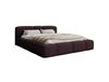 Lit rembourré 140x200 peluche bourgogne