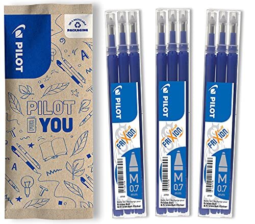 Pilot Pen Pilot Frixion rollervulling 0.7, reservevullingen, 9-delige set blauw