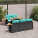 Maison Exclusive - Ensemble de meubles de jardin 6 pièces avec canapé et coussins, noir, en polyrotin