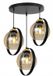 HOME LIGHT Light-Home RING HAGA 2346/3/OW/M Hanglamp Metaal Zwart Glazen Kap Modern Design 3x E27
