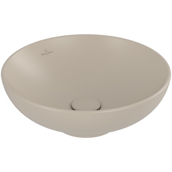 Villeroy & Boch Loop & friends opzetwastafel 42cm rond met overloop CeramicPlus almond 4A4600