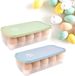 Ibenzoa® Set van 2 eierdozen met deksel en datumindicator voor koelkast en picknicks