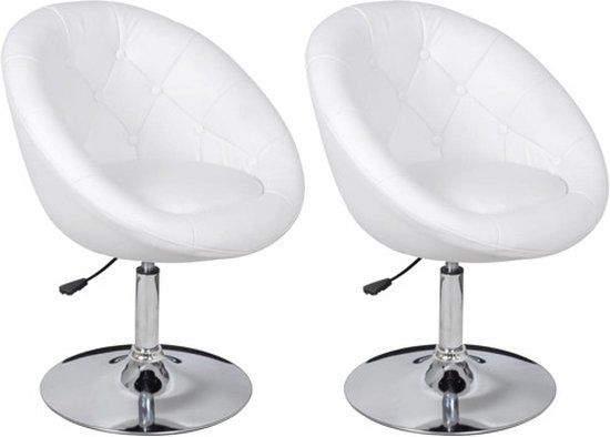 vidaXL Barstoelen 2 stuks kunstleer wit