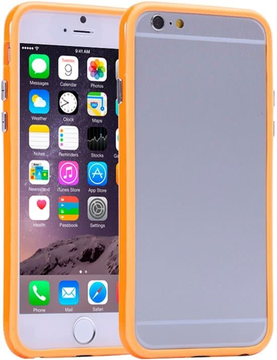 - Pure Kleur Plastic + TPU Bumper Frame hoesje voor iPhone 6 Plus & iPhone 6S Plus Oranje