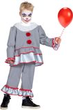 Wilbers & Wilbers Clown Halloween Kostuum Kinderen Unisex Grijs Polyester Maat 176