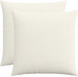 vidaXL - Kussensloop - 2 stuks - HEERLEN - Crèmekleurig - 80 x 80 cm - corduroy