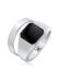 KUZZOI - Ringenset - Mannen - 925 Sterling Zilver - Vierkant - Gepolijst - Zilver