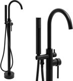 Viking Choice Vrijstaande badkraan - met handdouche - 110 cm hoog - zwart