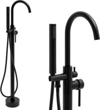 Viking Choice Vrijstaande badkraan - met handdouche - 110 cm hoog - zwart