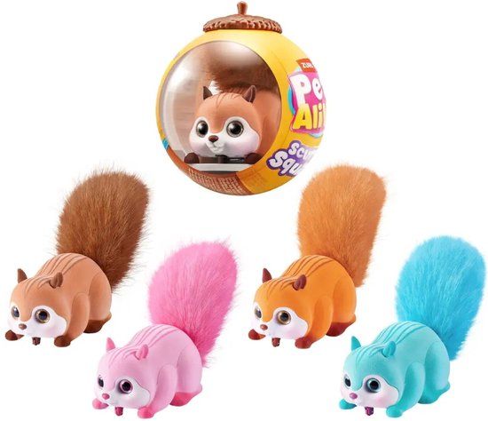 Zuru Pets Alive ZURU Scurry'n Run Pluche Eekhoorn Interactief Mysterie Capsule