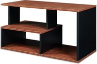 en.casa Salontafel Trond met opbergvakken 80x40x42 cm zwart en walnootkleurig