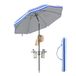 SONGMICS Parasol 160 cm, UPF 50+, in hoogte verstelbaar, zonder basis | 30° helling van beide zijden, kleine plank, haken, strand, tuin, blauwe en witte strepen, SHELD GPU0080Q02