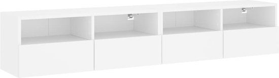 vidaXL Tv-wandmeubels - Set van 2 - 160x30x30 cm - Wit - Bewerkt Hout