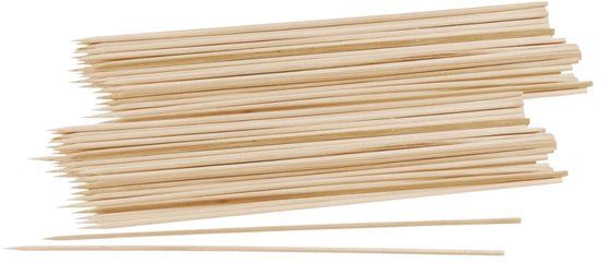 Fackelmann Set van 60 houten satéprikkers 30 cm Wood Edition