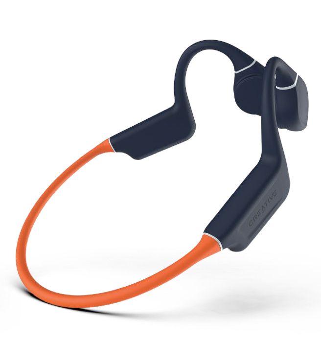Creative Outlier Free Pro+ Bone Conduction Headphones - Bluetooth 5.3, 8GB MP3, IPX8, 10H Battery - Blue/Orange