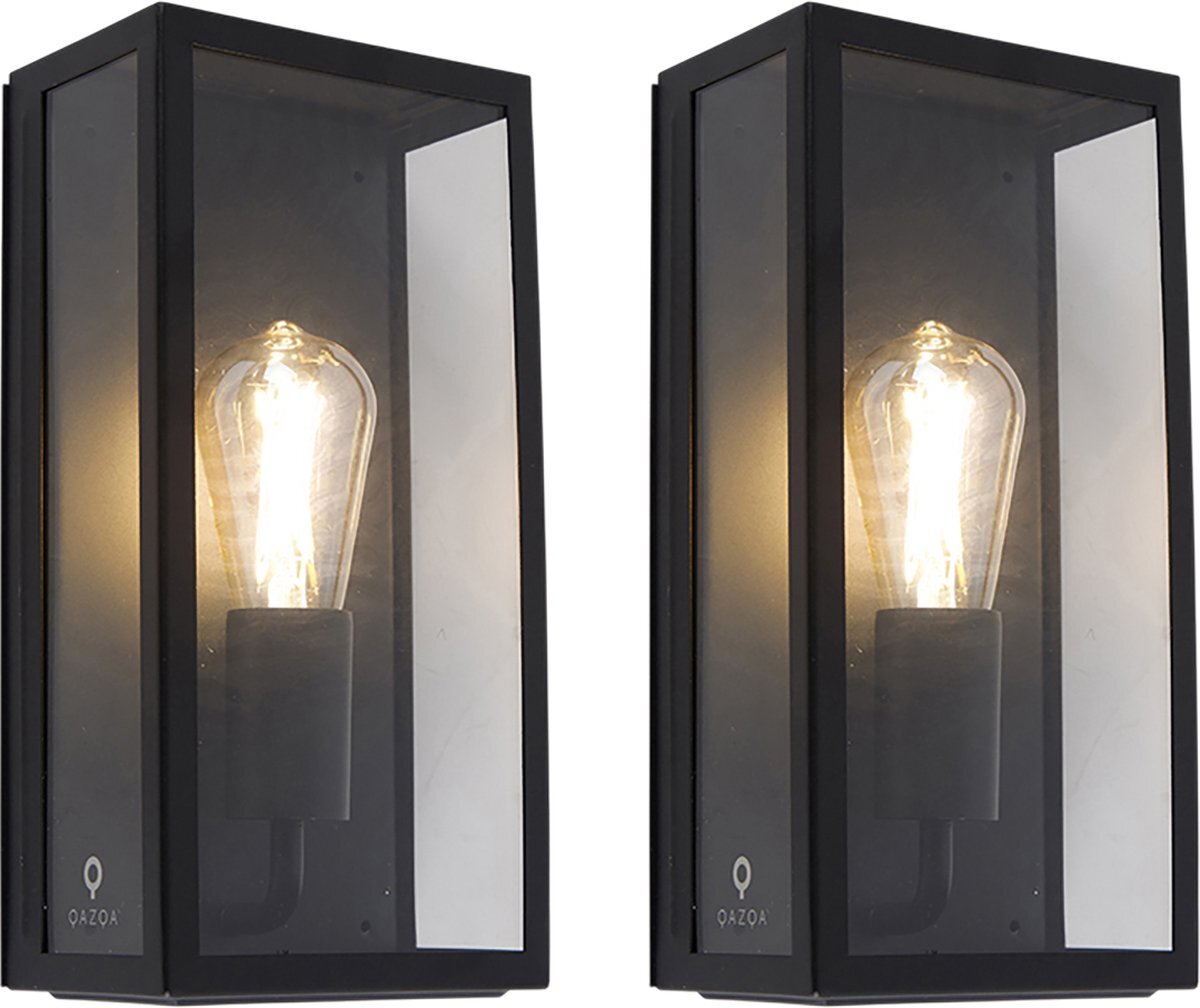 QAZQA rotterdam - Moderne Wandlamp voor buiten - 1 lichts - D 10 cm - Zwart - Buitenverlichting