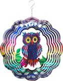 HQ Invento Bol Windvanger HQ Metal Hanging Wind Spinner 3D Flashy Owl 110266 Multikleur 30 x 38 cm