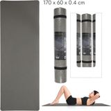 BE MIX Tapis de fitness - Tapis de yoga - Tapis de sport - Gris - 173x61x0,4 cm